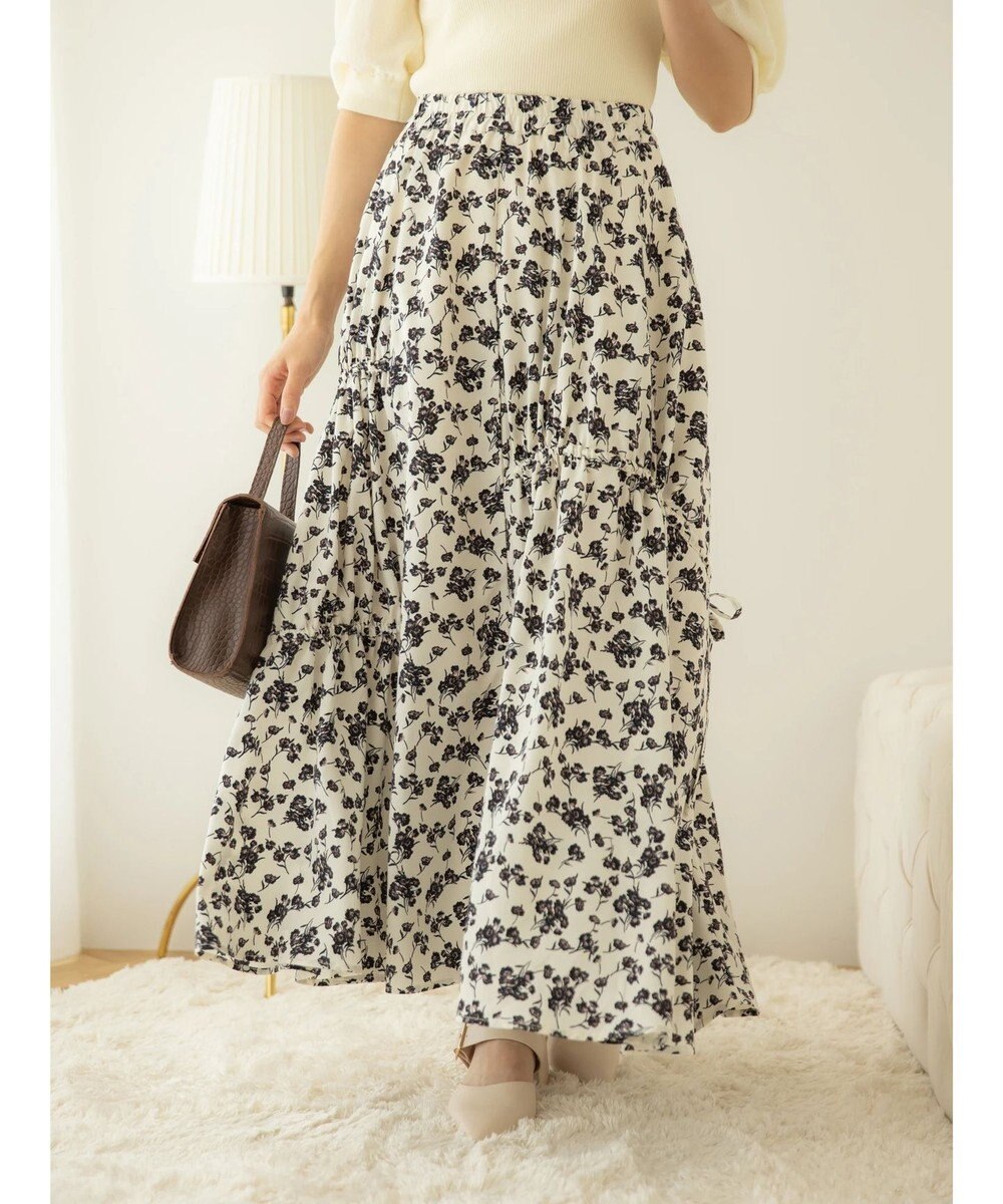 earth music&ecology ドロストギャザーフレアスカート 