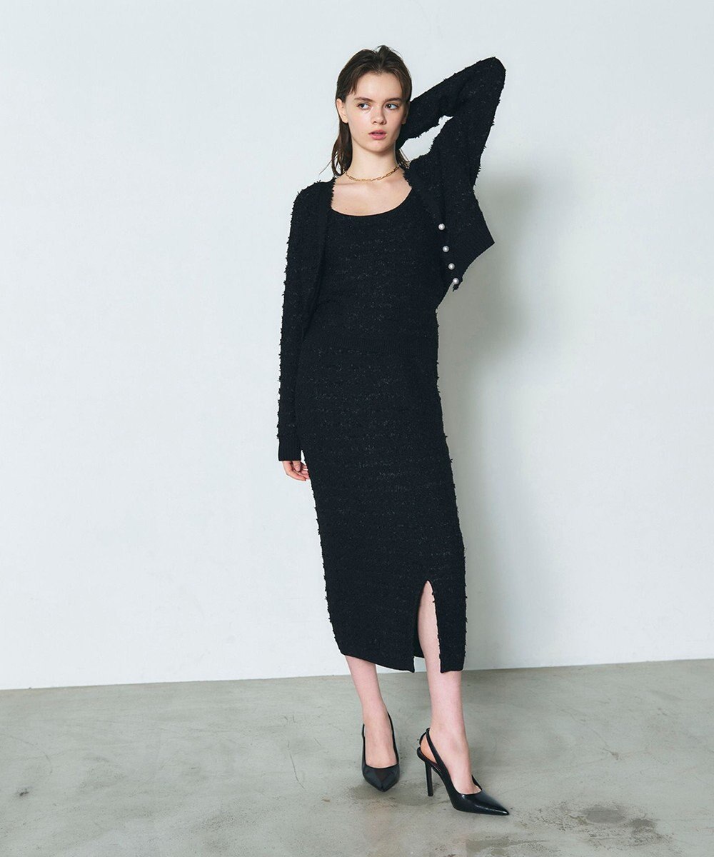 GRACE CONTINENTAL ラメツイードニットカーディガン 