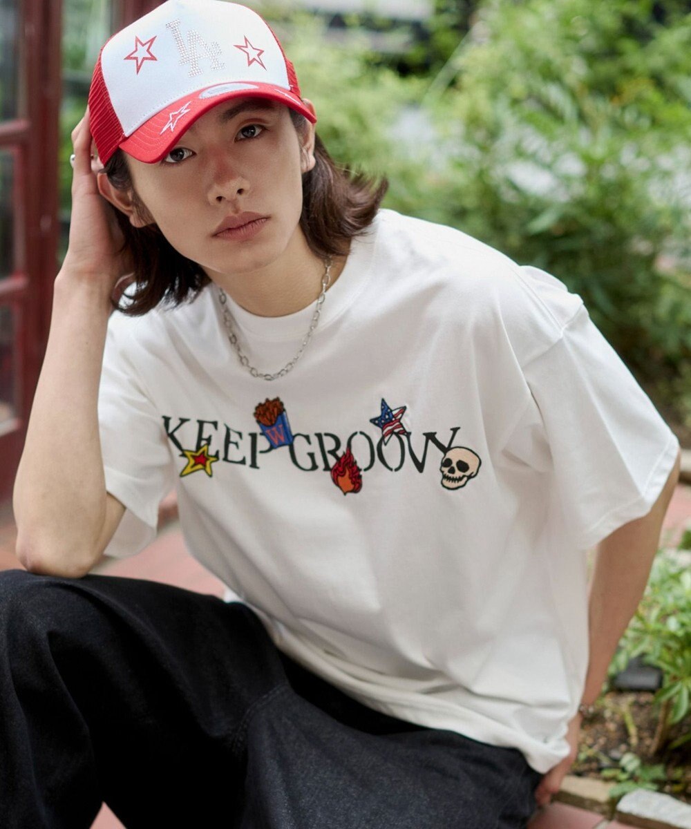 WEGO 【ユニセックス着用ITEM/機能T】接触冷感モチーフ刺繍グラフィックT（SS） 