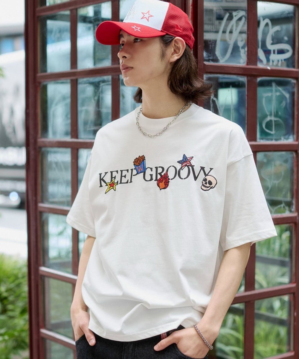 WEGO 【ユニセックス着用ITEM/機能T】接触冷感モチーフ刺繍グラフィックT（SS） 