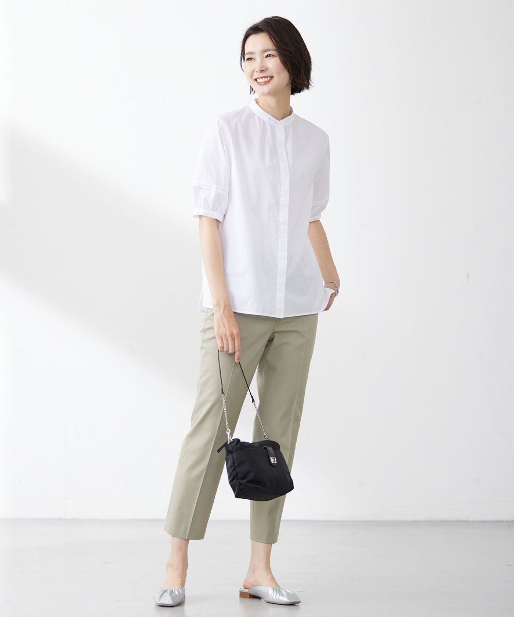 J.PRESS LADIES L 【WEB限定カラーあり・セットアップ対応・洗える・撥水・防汚】コットンFITTYシャーク テーパード パンツ 