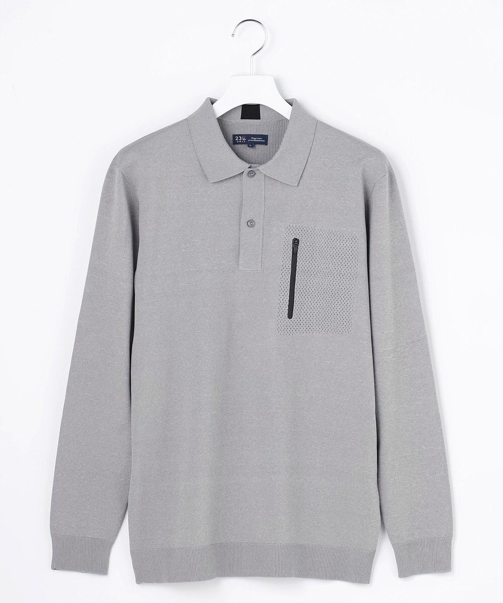 23区GOLF 【MEN】長袖ニットポロシャツ ホールガーメント 