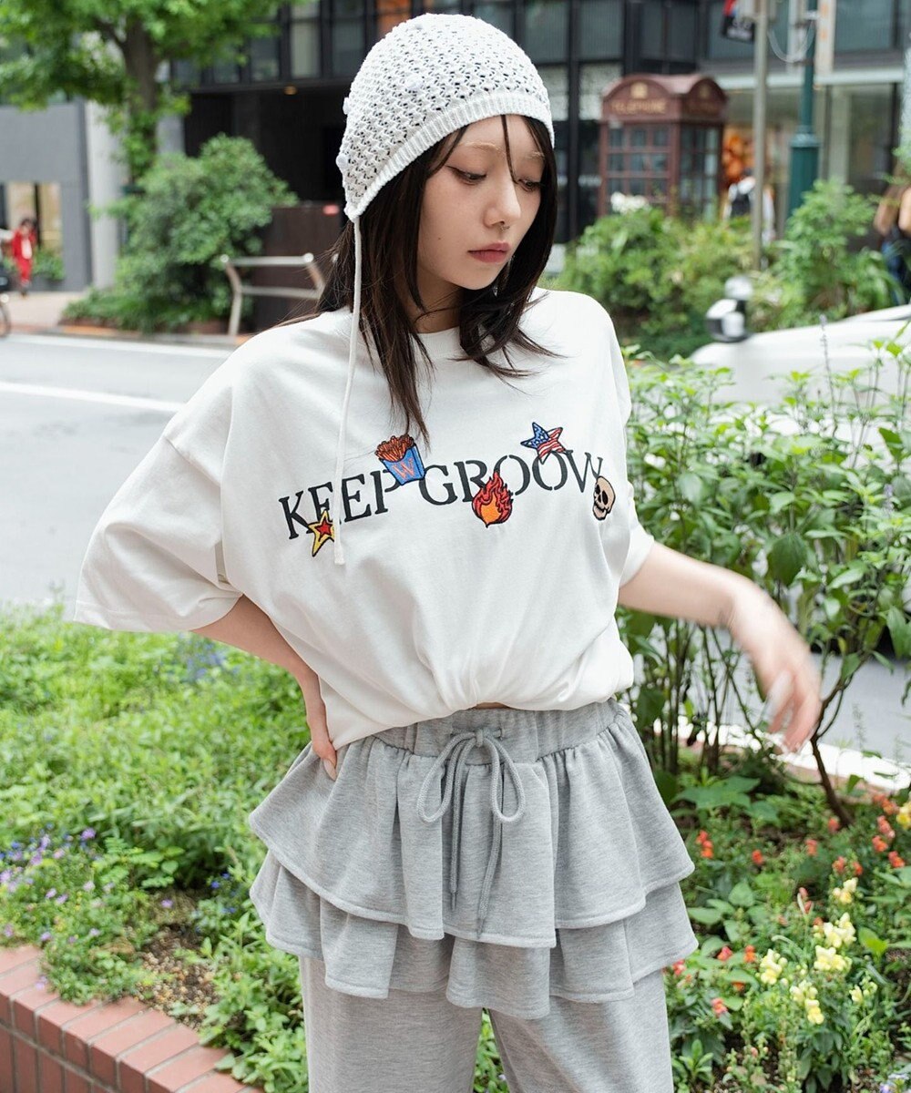 WEGO 【ユニセックス着用ITEM/機能T】接触冷感モチーフ刺繍グラフィックT（SS） 