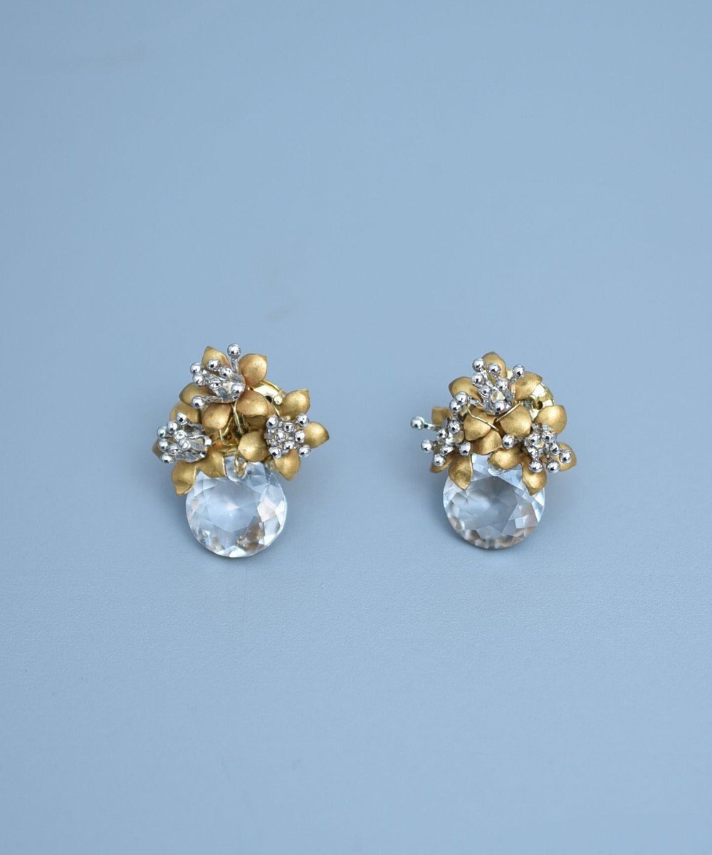 monshiro ウィンターコスモスグラスピアス 