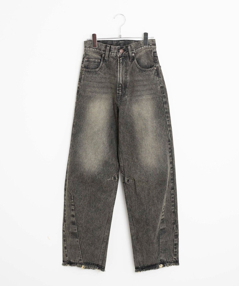 WEGO ヴィンテージウォッシュカーブデニムパンツ 