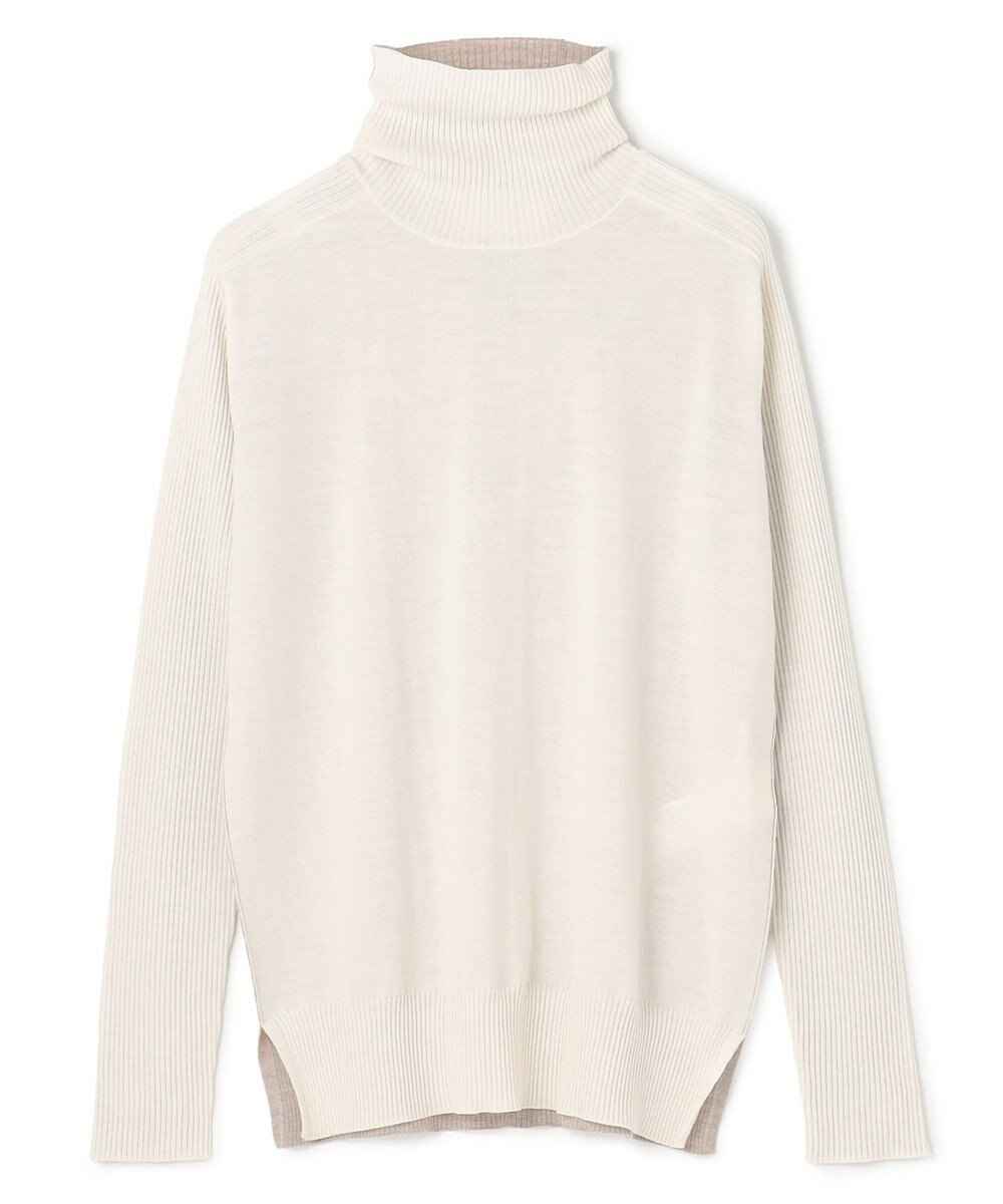 BEIGE， 【洗える・VERY NaVY12月号掲載】LA MONNAIE / バイカラーウールタートルニット 