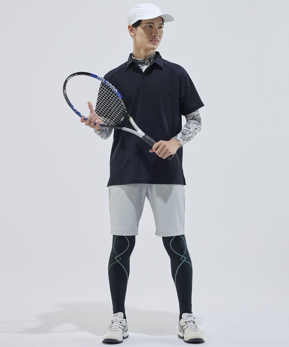 CW-X 【MEN】 CW-X ストレッチポロシャツ スポーツウェア 半袖 3分袖 メッシュ素材 ムレにくい 夏 メンズ DLO131 /ワコール 