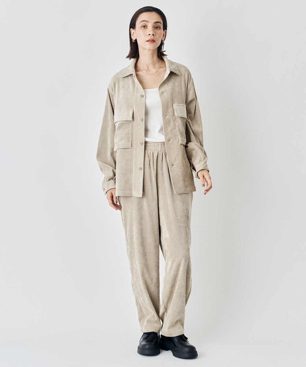 UNFILO MENS 【男女兼用】リラックス コーデュロイ ギャザーパンツ 