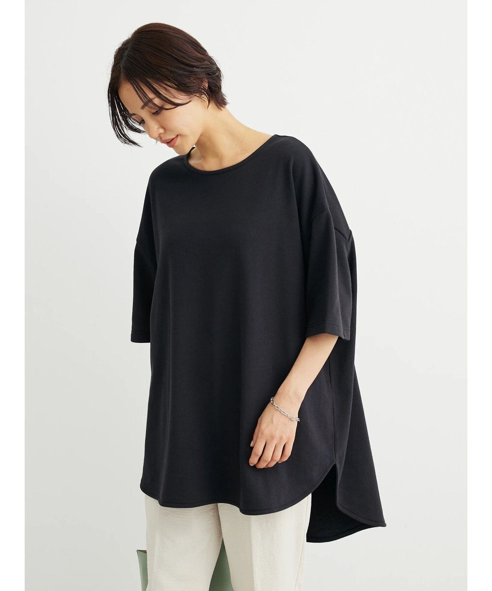 Green Parks ミニ裏毛バックカシュクール半袖チュニック 