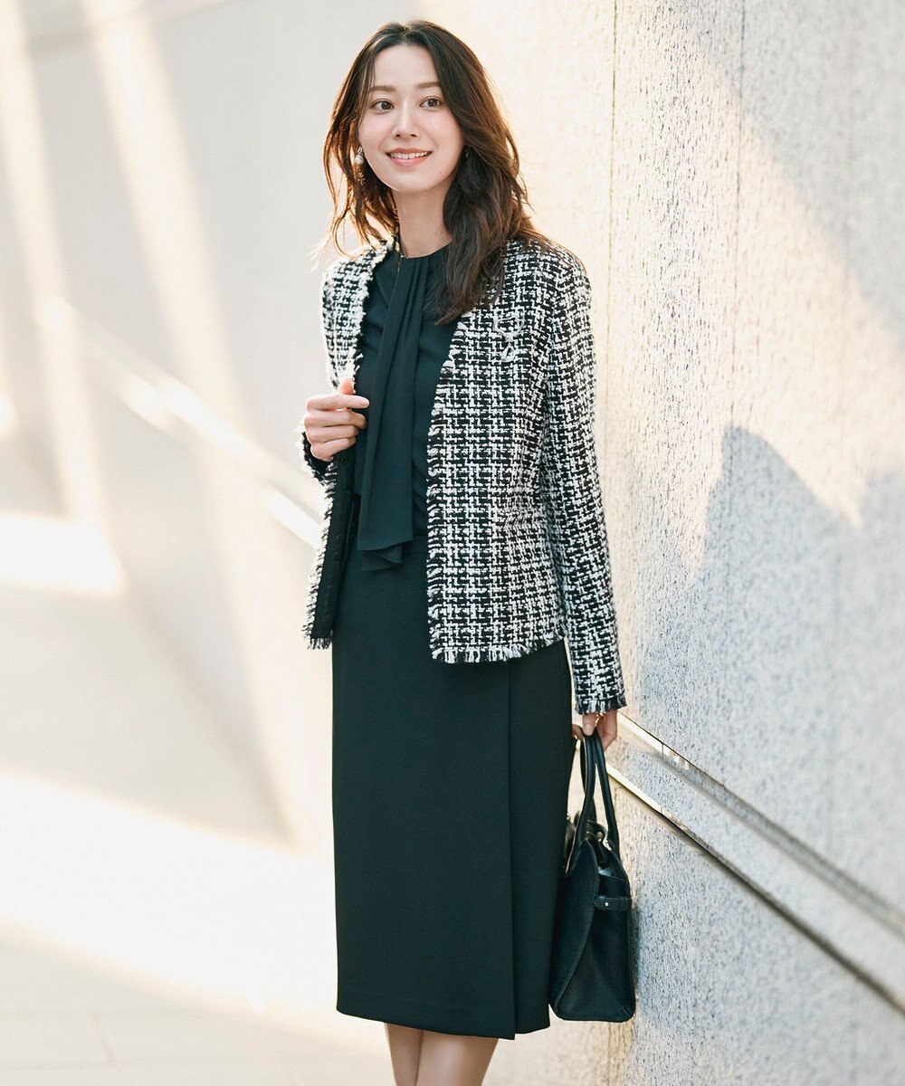 ICB 【CLASSY.1月号掲載】ルレックスツイード ノーカラージャケット 