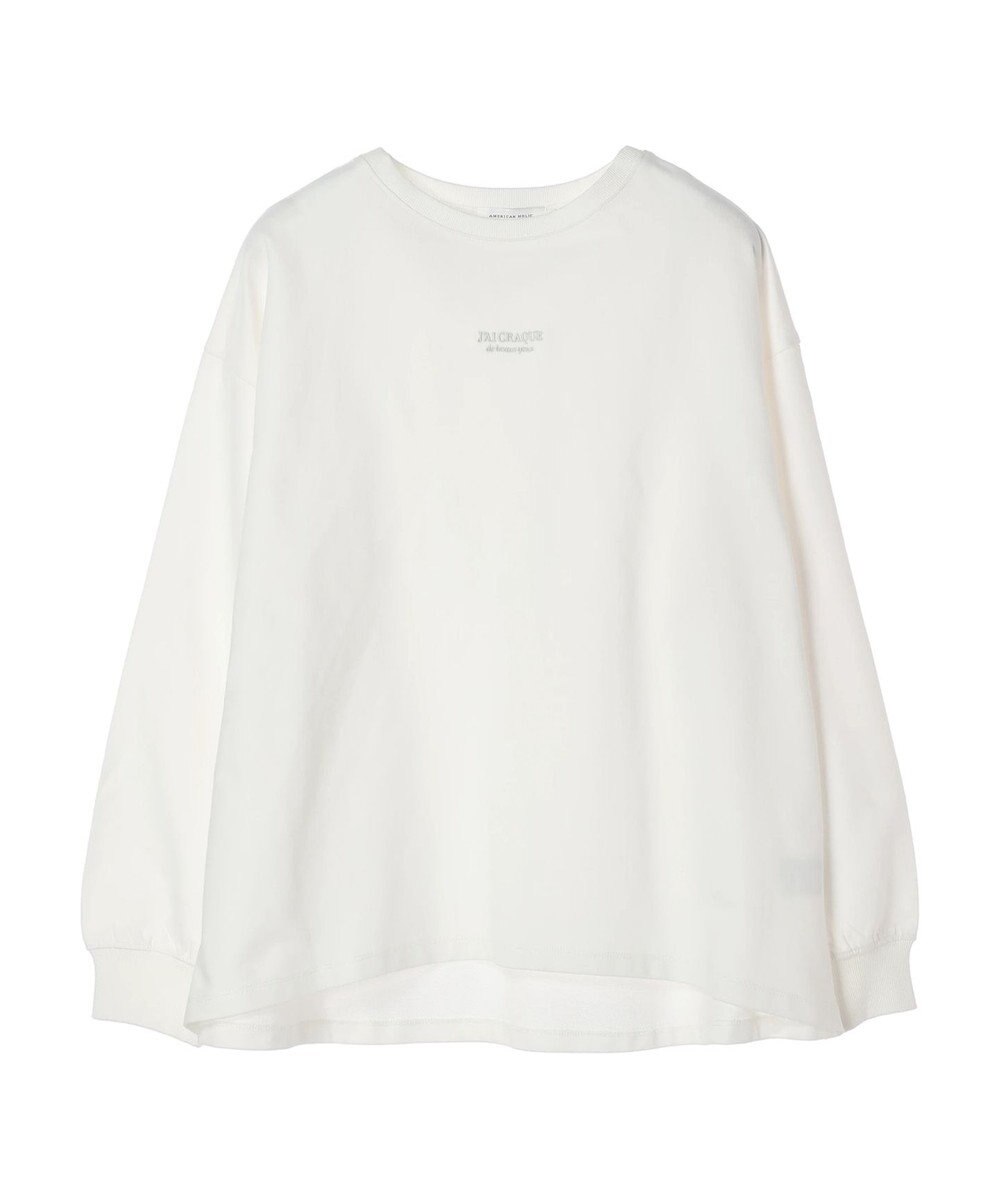 AMERICAN HOLIC 刺繍ロゴミニ裏毛ボートネックチュニック 