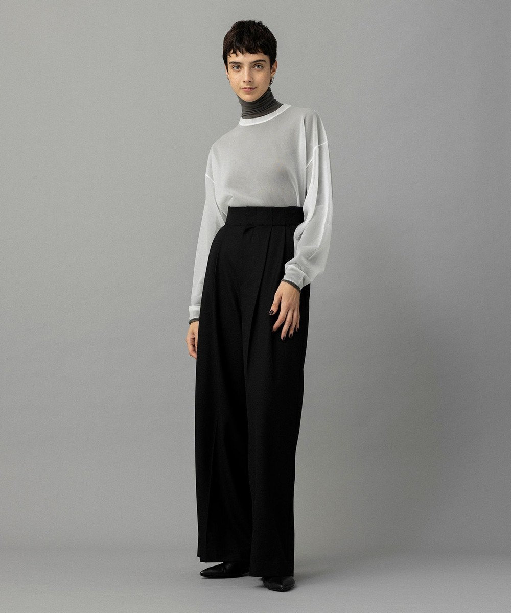 NAVE 【Nave・洗える】スパントロ ワイドラップパンツ 