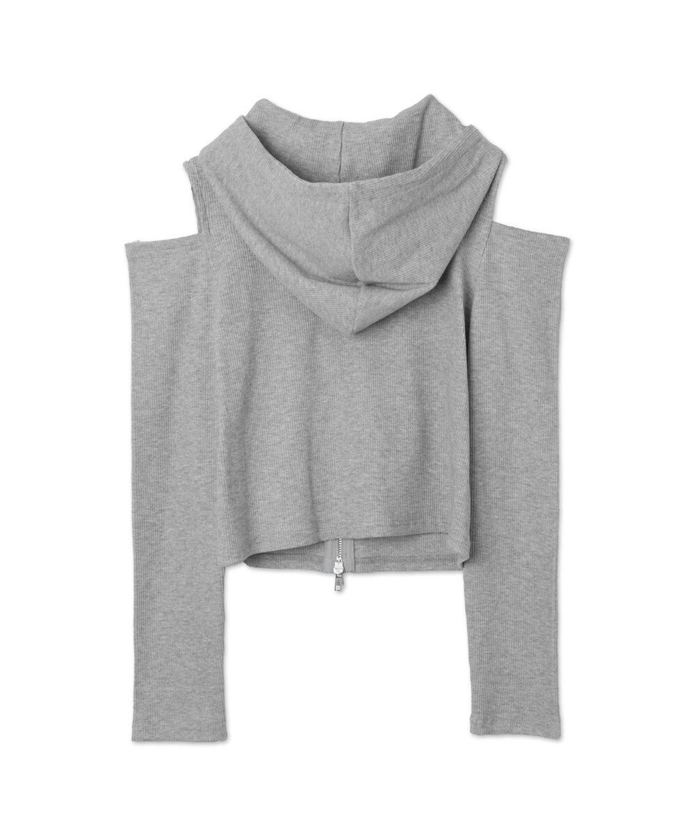 WEGO オープンショルダーダブルジップパーカー 