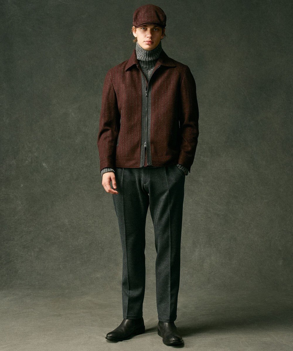 JOSEPH ABBOUD 【サイズ調整可】ワイドチョークストライプハンチング 