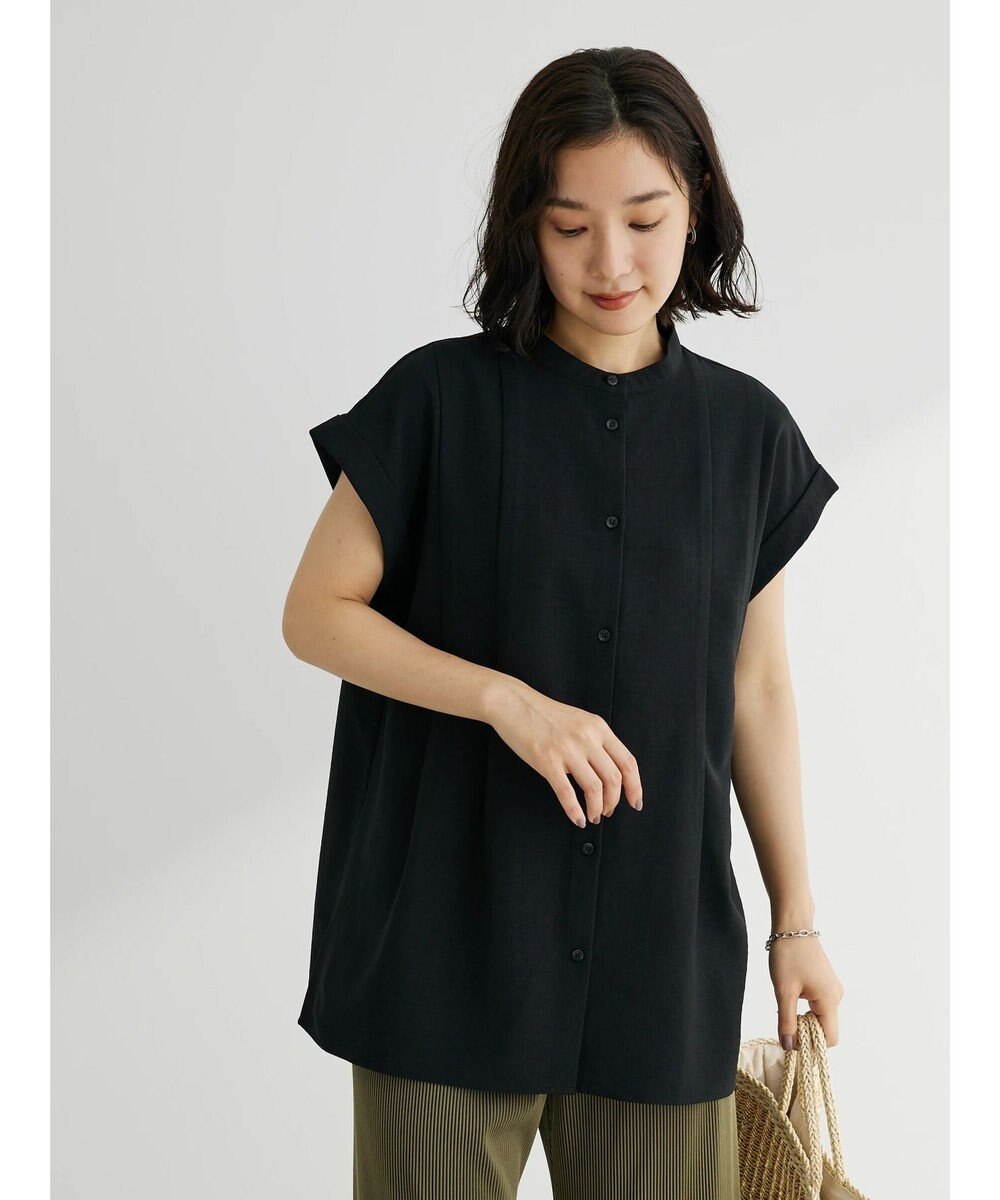 Green Parks フレンチスリーブタックブラウス 