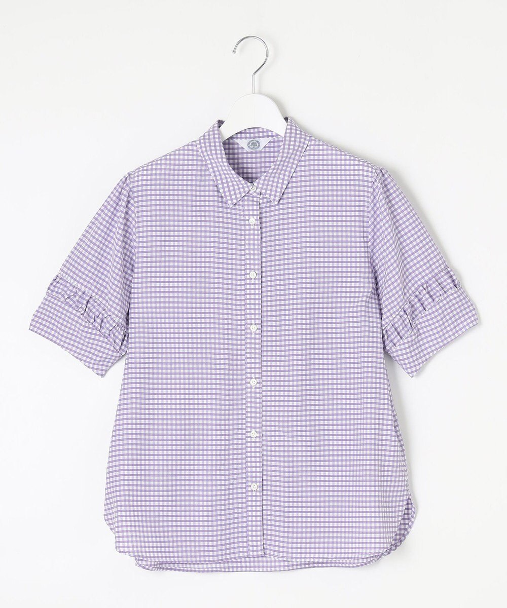 J.PRESS LADIES 【洗える】アセVisギンガム シャツ ブラウス 