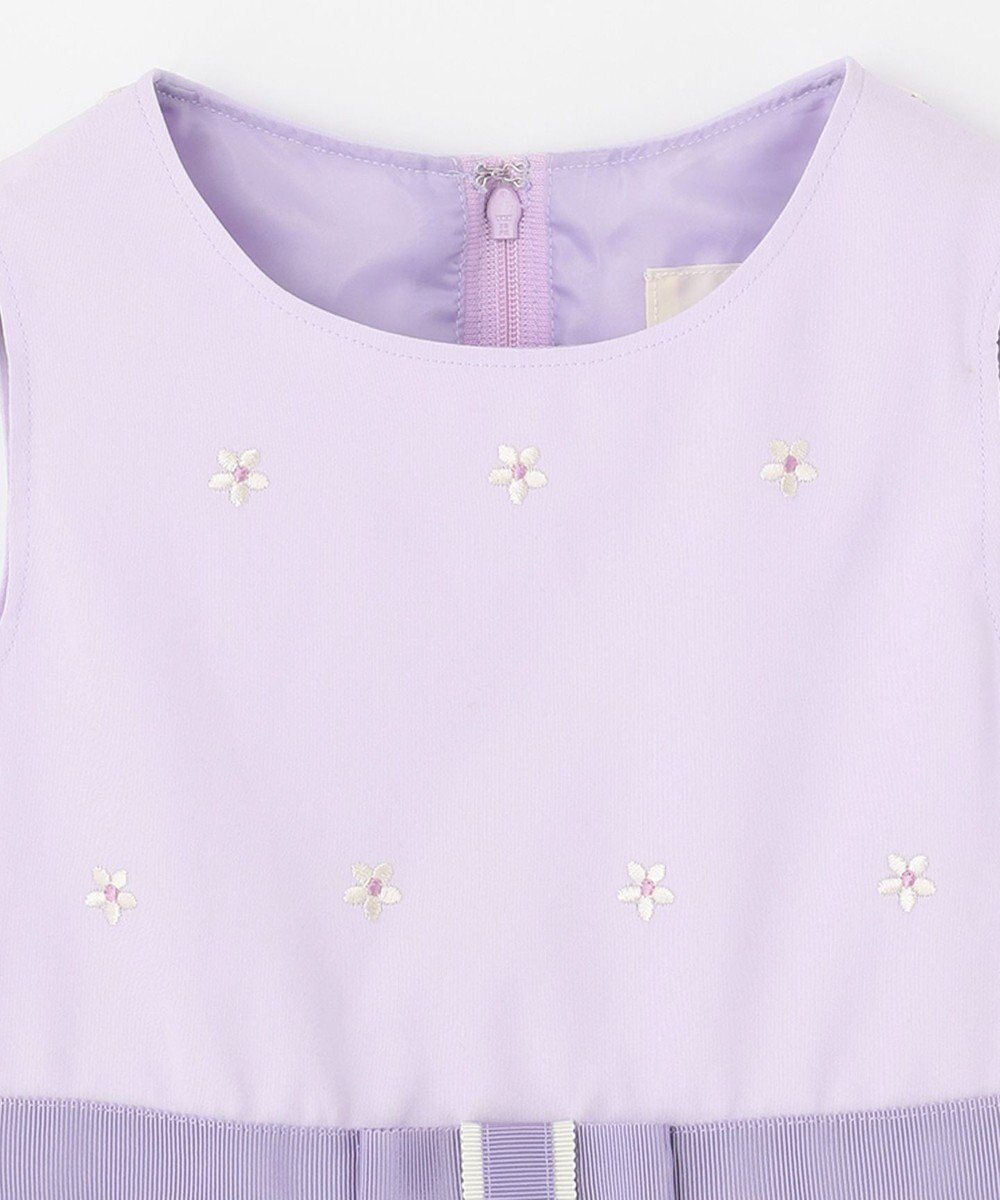 組曲 KIDS 【110-140cm】グログランアーチフラワー刺繍 ワンピース 