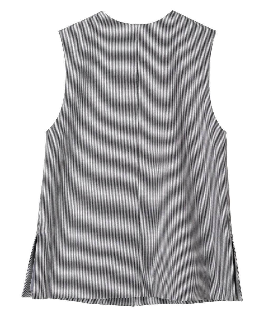 Green Parks きれいシルエット千鳥柄ジレ 