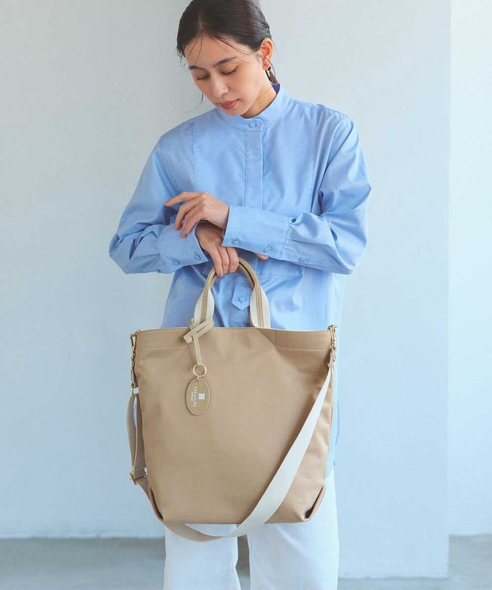 TOPKAPI 【TREASURE TOPKAPI】ストライプハンドル ナイロン 縦型 2way トートバッグ A4対応 