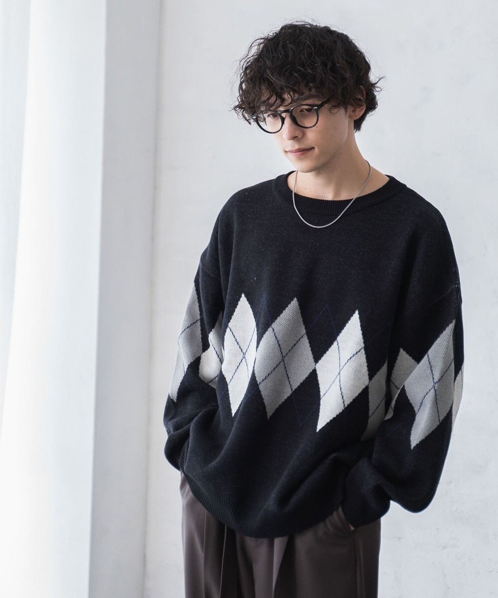 WEGO ルーズフィット総柄プルオーバー 