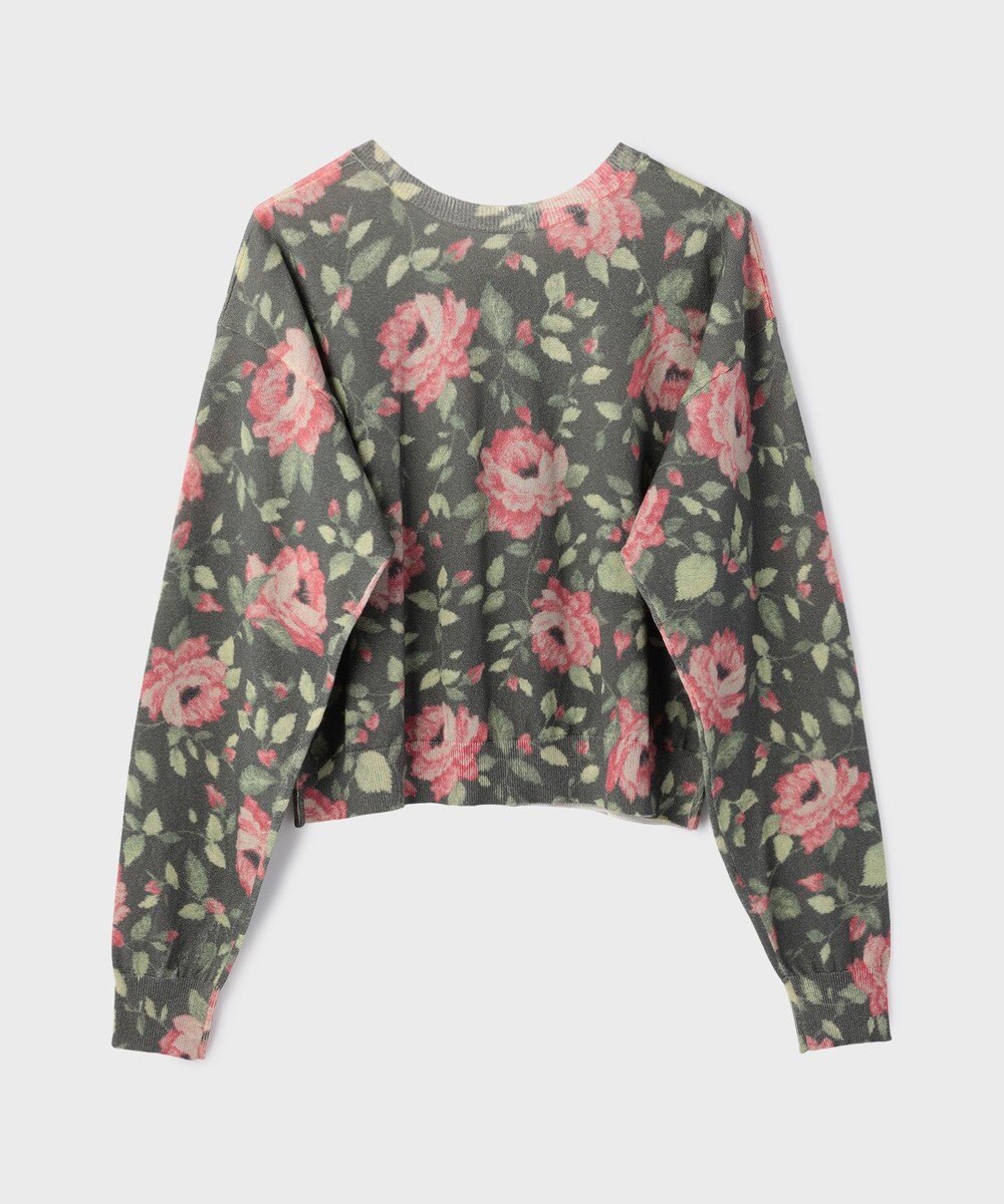 GRACE CONTINENTAL ローズプリントニットカーディガン 