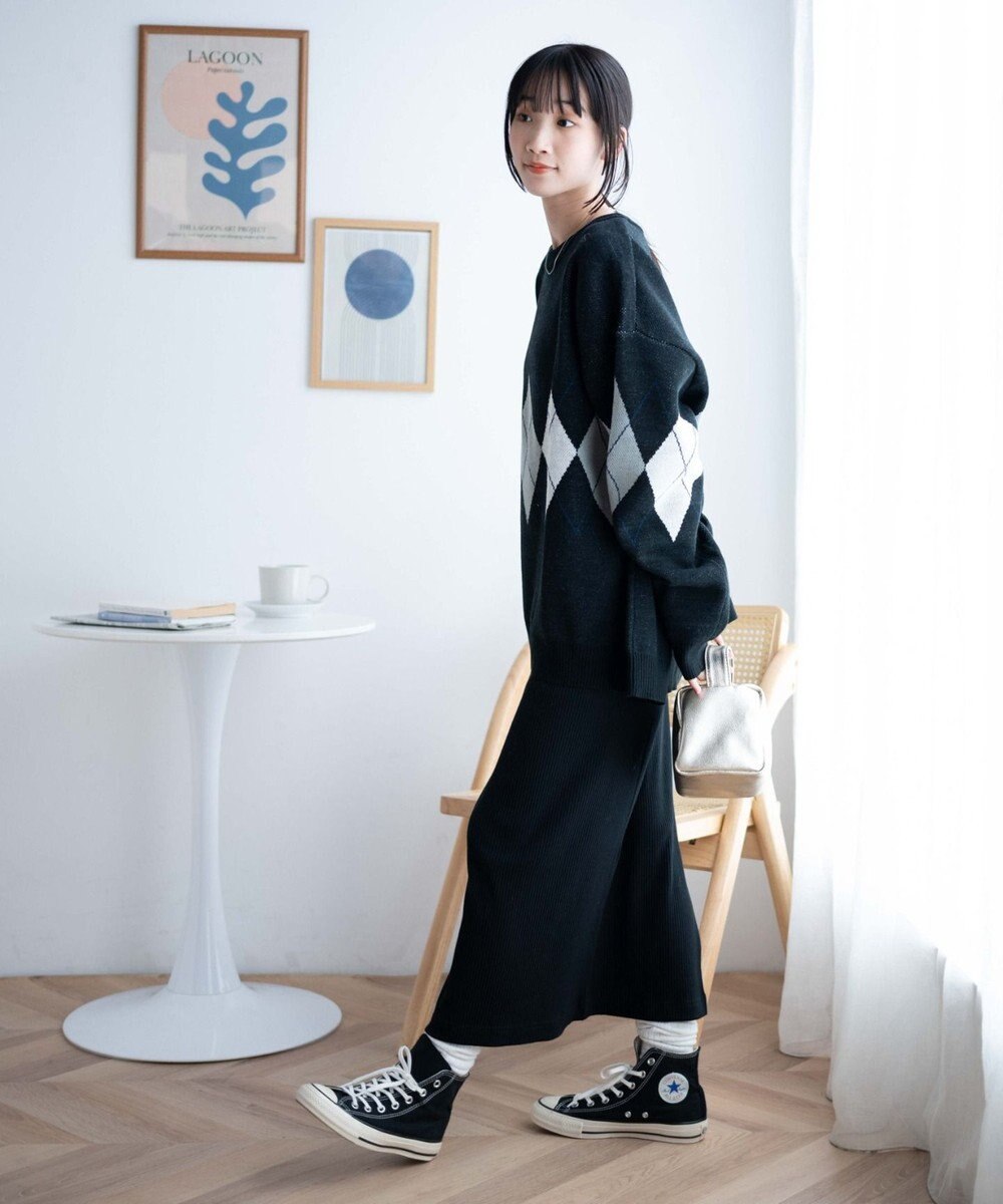 WEGO ルーズフィット総柄プルオーバー 