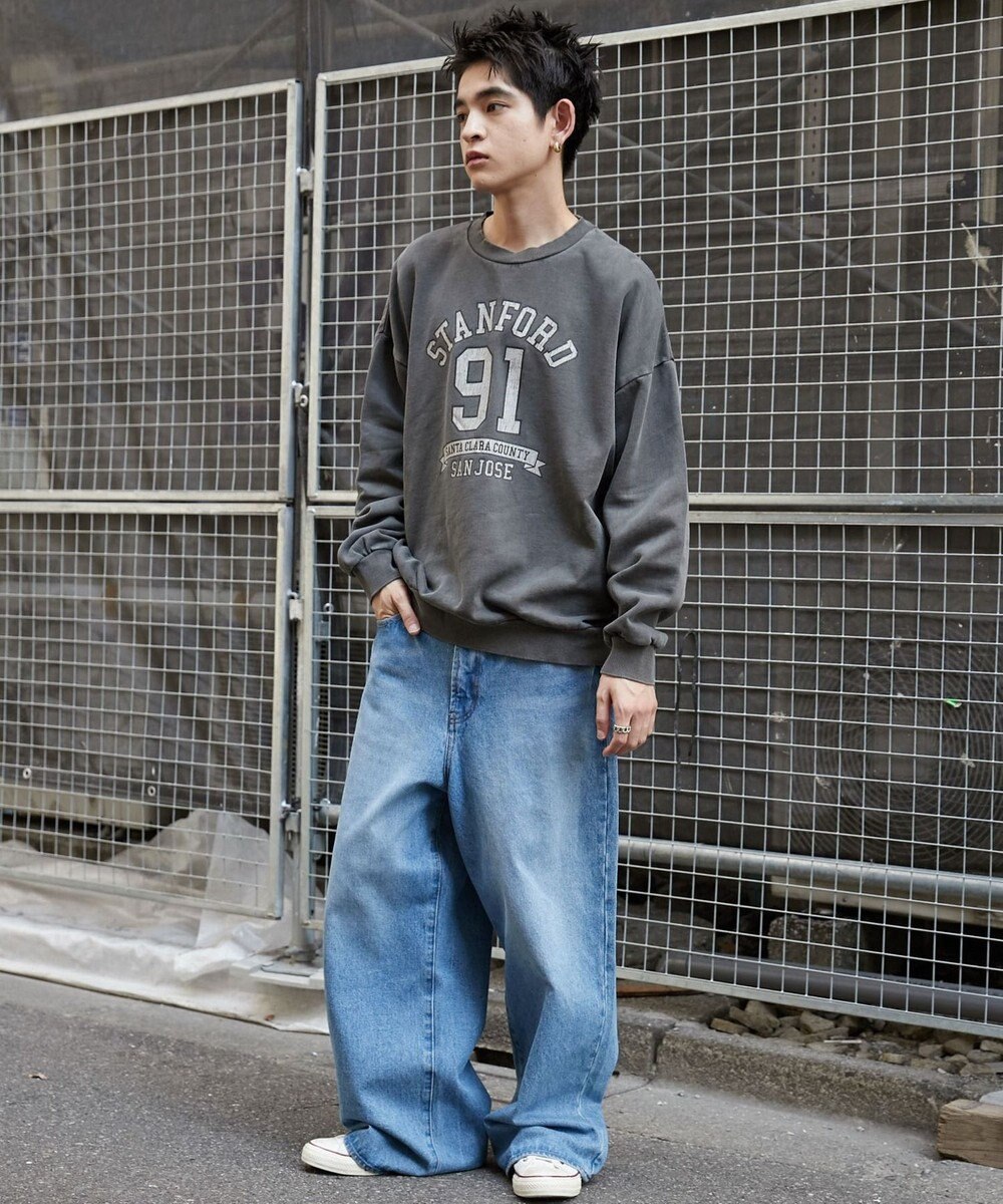 WEGO 【ユニセックス着用ITEM】ピグメントグラフィックプルオーバー 