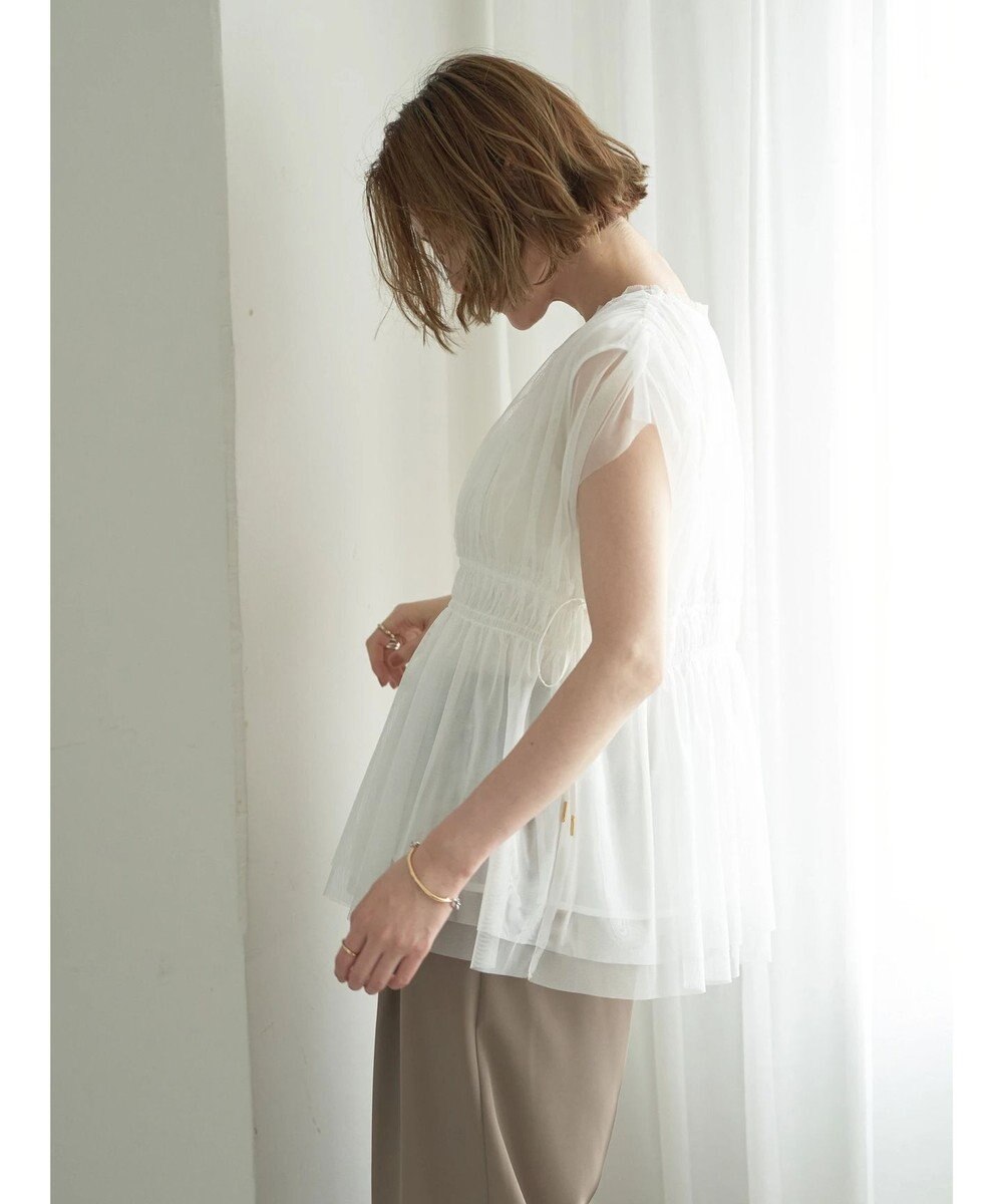 YECCA VECCA チュールギャザーブラウス 