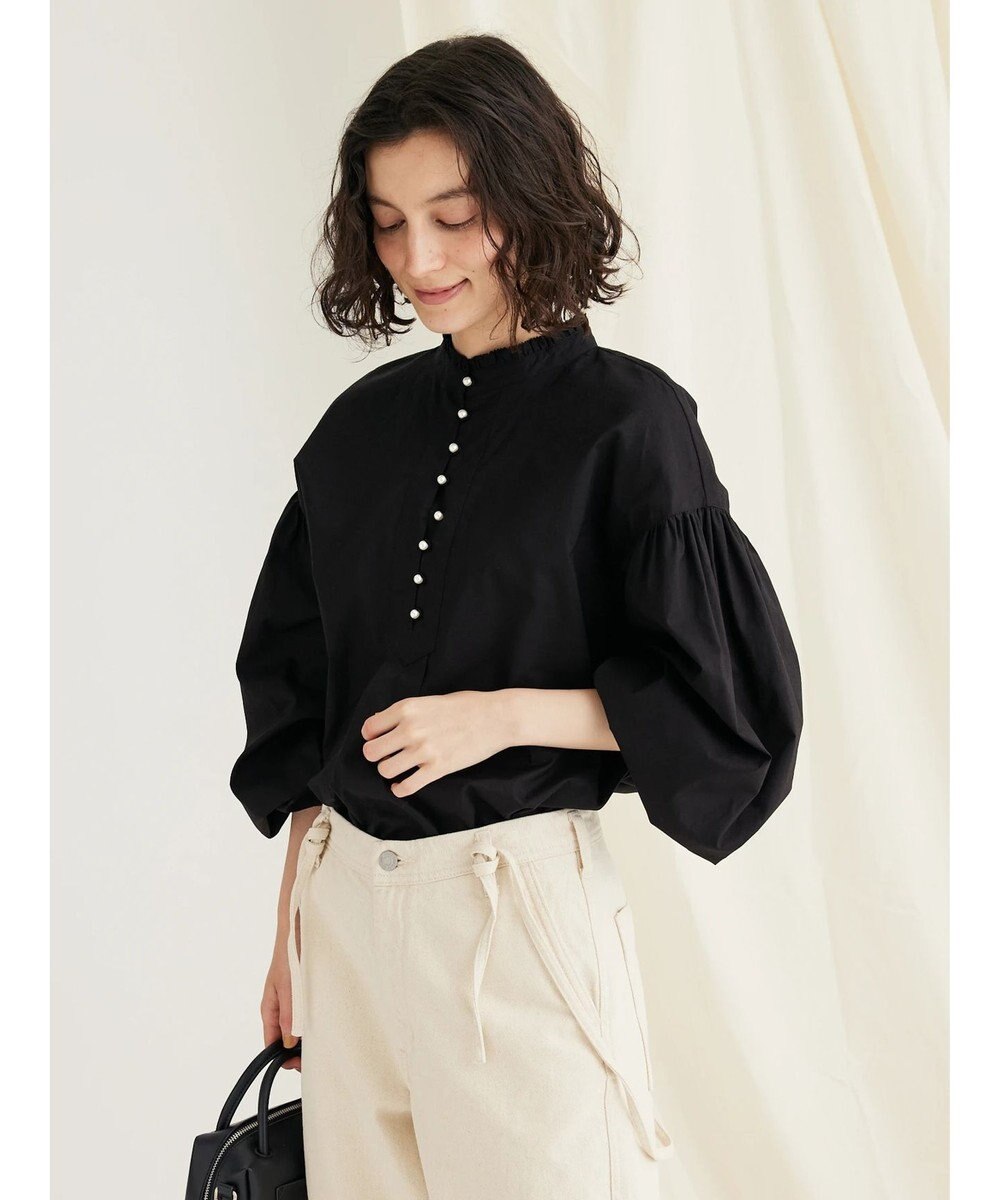 CRAFT STANDARD BOUTIQUE パールボタンピコフリルブラウス 