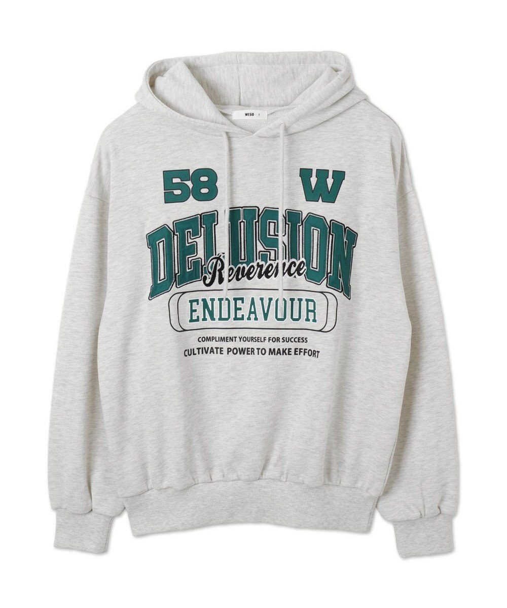 WEGO ロゴビッグプルパーカー 