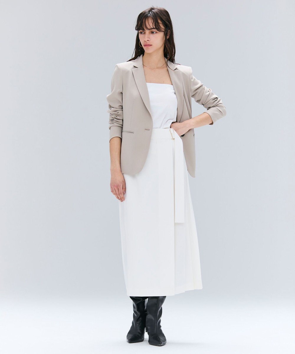 BEIGE， 【セットアップ対応・洗える・BAILA 11月号掲載】ZEPHYR / ウールライクアシンメトリープリーツスカート 