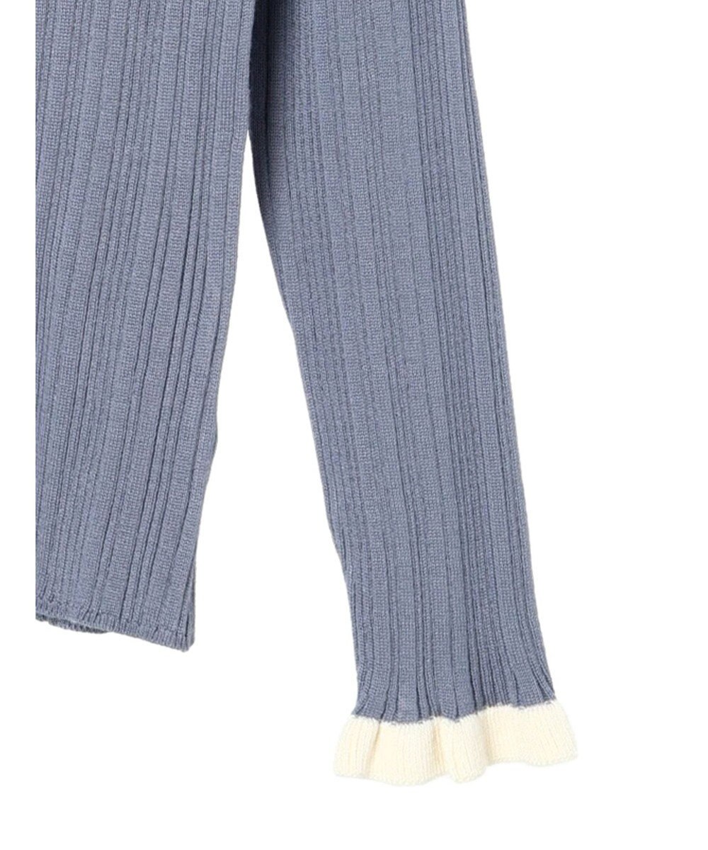 earth music&ecology 配色フリルニットプルオーバー 