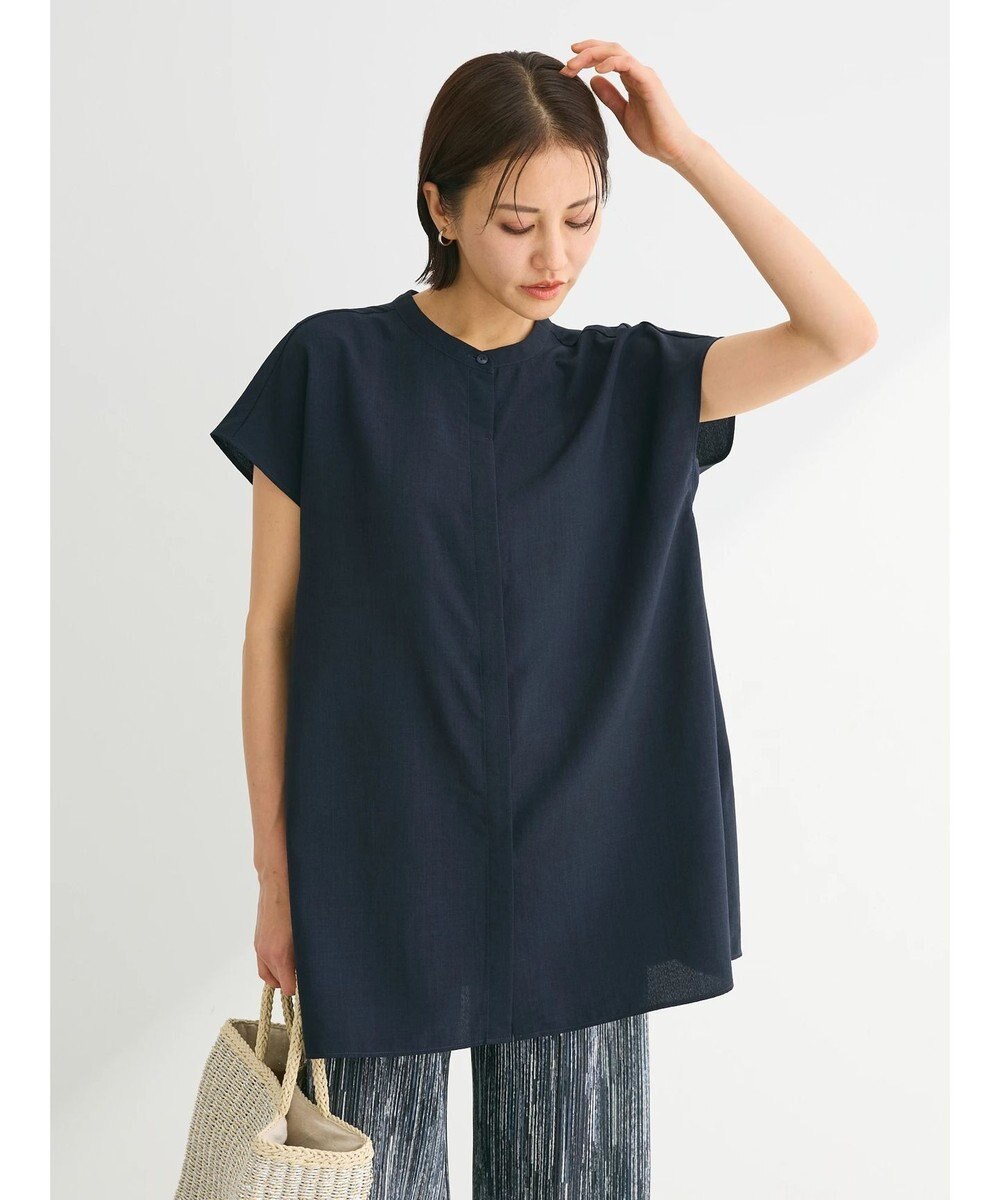 Green Parks 接触冷感　比翼ボタンチュニック 