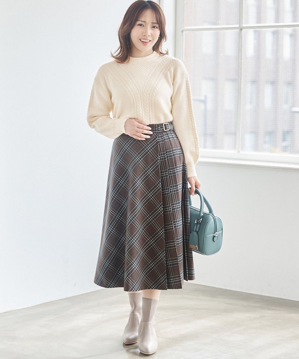 ANY SIS S 【洗える】フロントケーブルポイントアンゴラブレンド ニット 