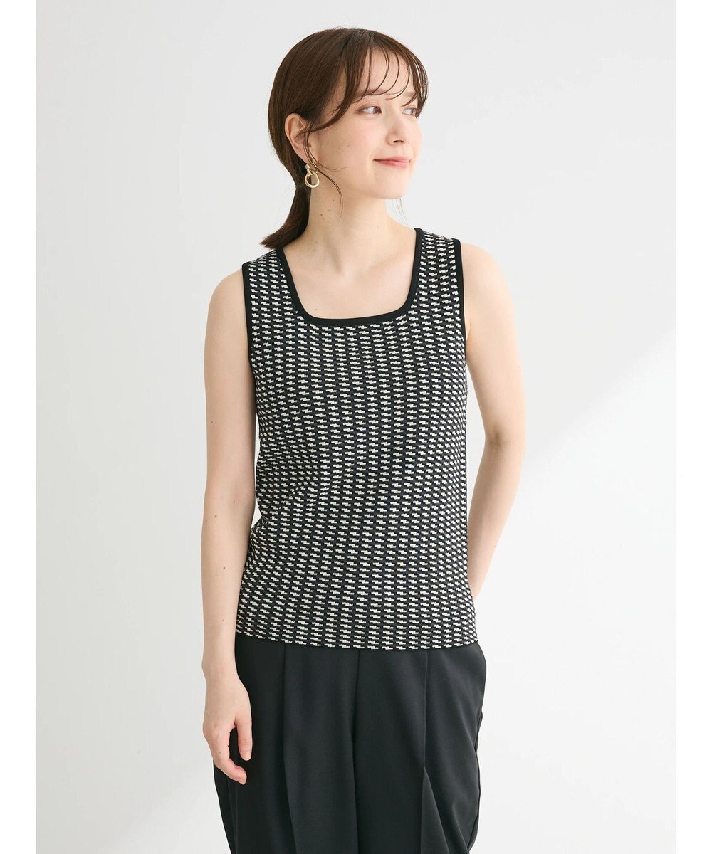 Green Parks ジャガード柄スクエアニットプルオーバー 