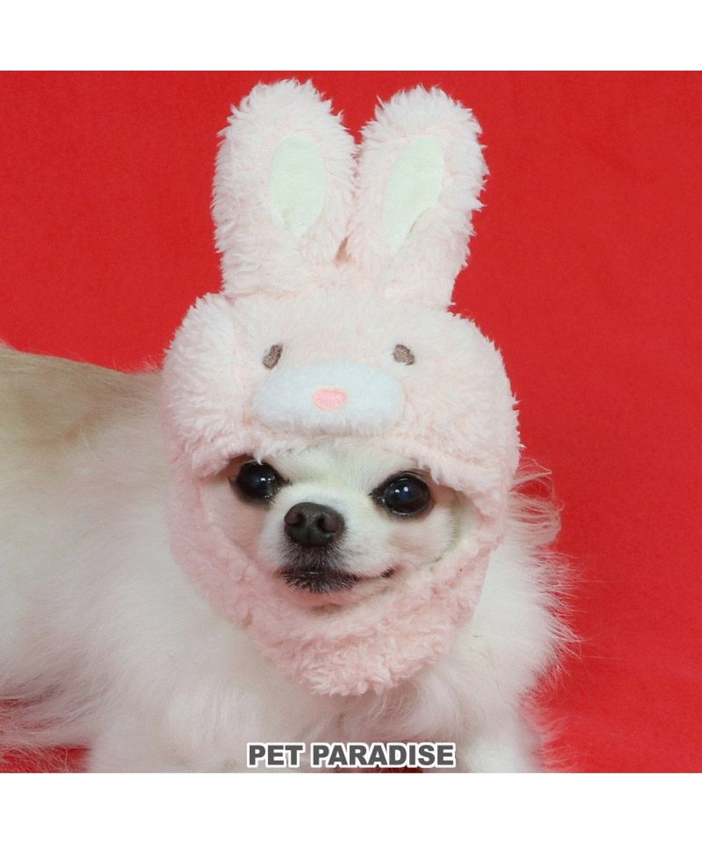 PET PARADISE 犬服 卯 犬 猫 帽子 ウサギ 【小型犬】 ピンク ホワイト ピンク（淡）