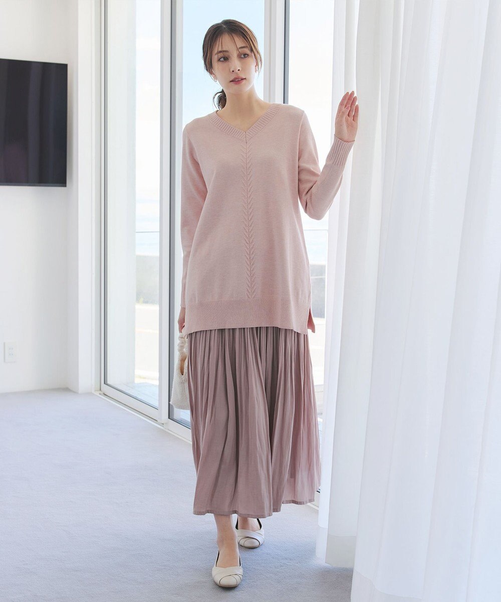 Tiaclasse 【安田美沙子さん着用・選べる2type・洗える】もちニットチュニック 