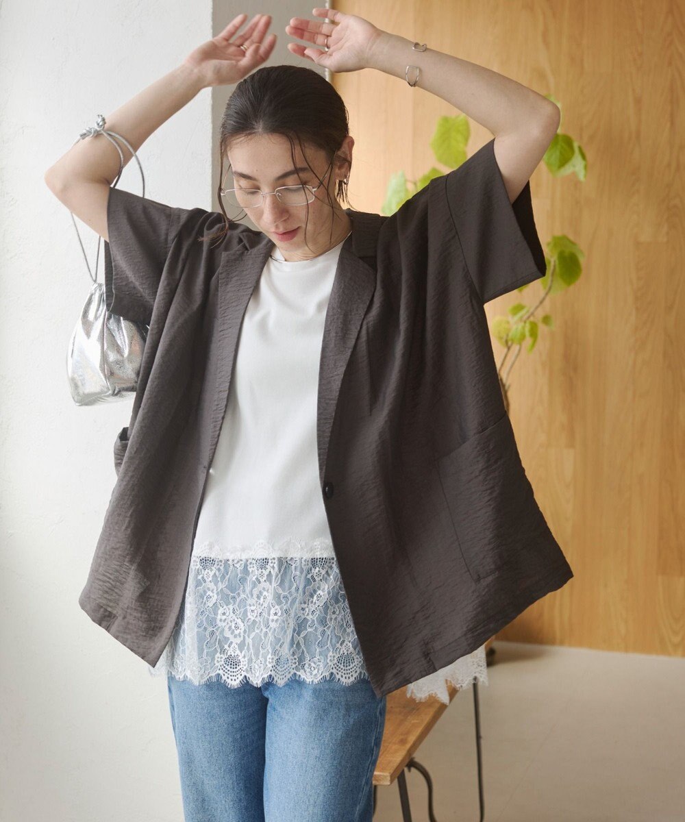 WEGO 【ANGIE VINTAGE】接触冷感半袖ジャケット 