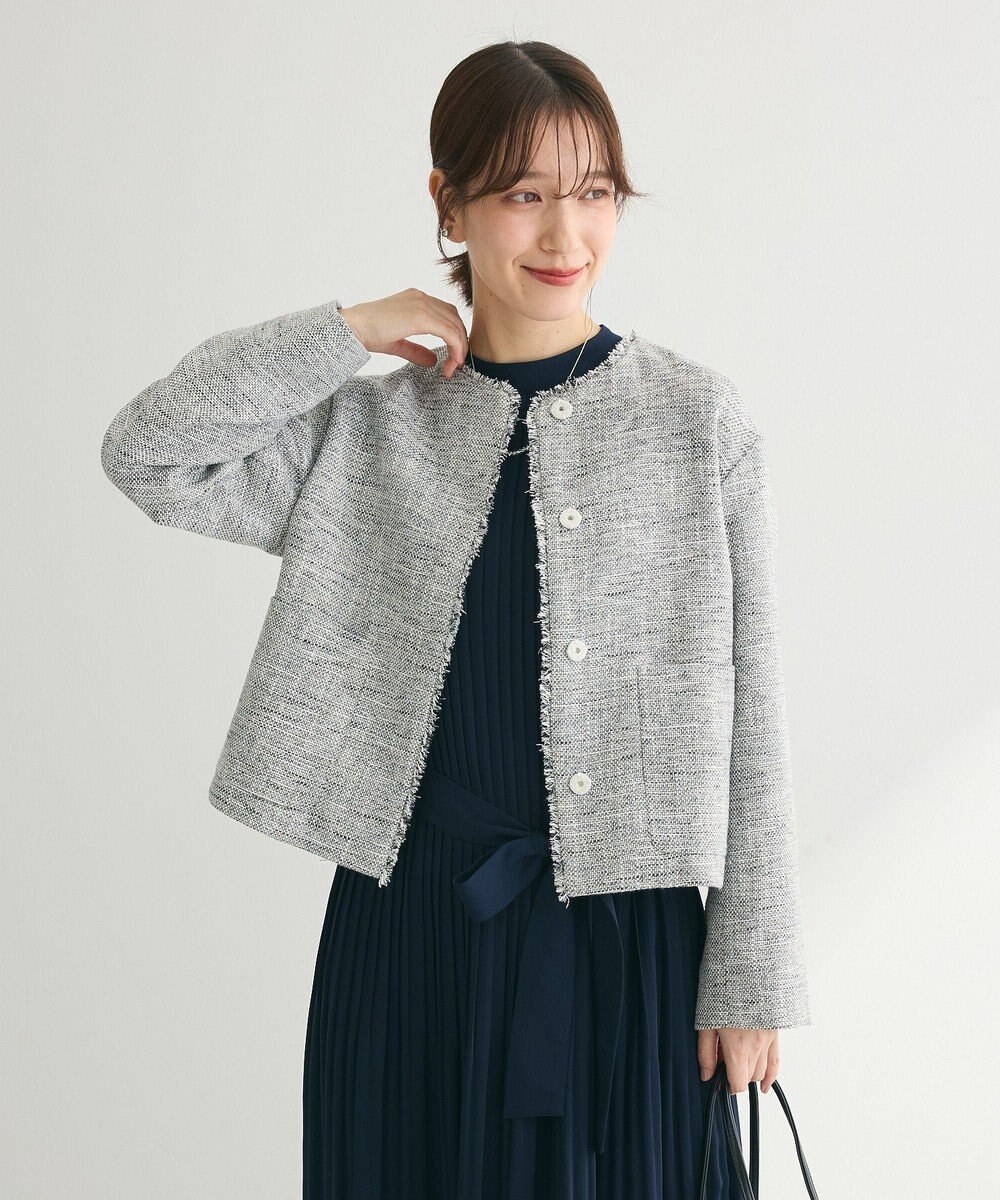 Green Parks ef-de ツイードノーカラージャケット 