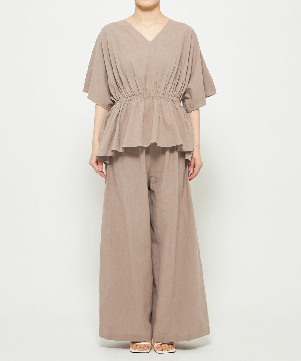 uncrave コットンリネンボイル ペプラムブラウス 