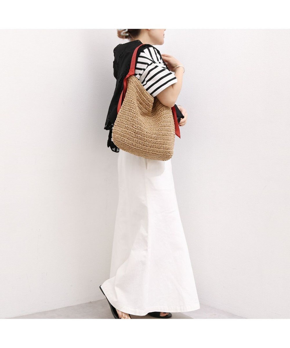 UNBILLION カシュカシュ cachecache / 下がりグログラン地柄編みトート カゴバッグ 