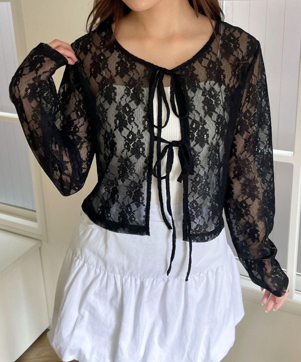 WEGO レースリボンカーディガン 