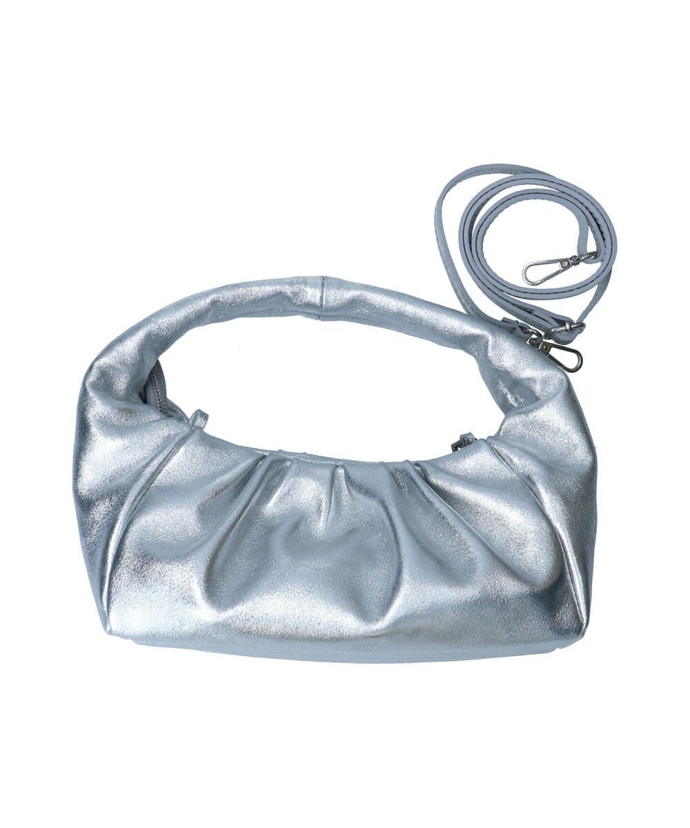 INTER-CHAUSSURES 【ANDREA CARDONE ITALI】ギャザーレザーホーボーバッグ 