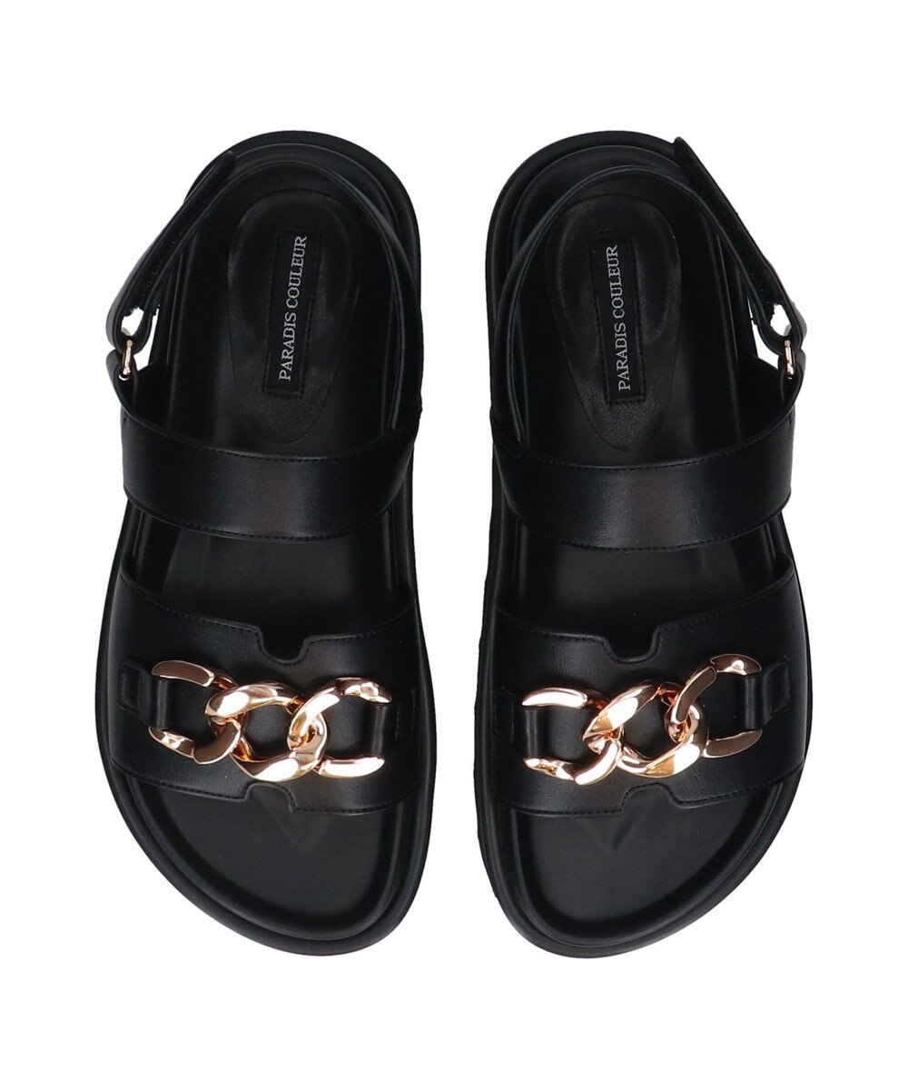 Bridget Birkin 【PARADIS COULEUR】メタルチェーン厚底フットベッドサンダル 
