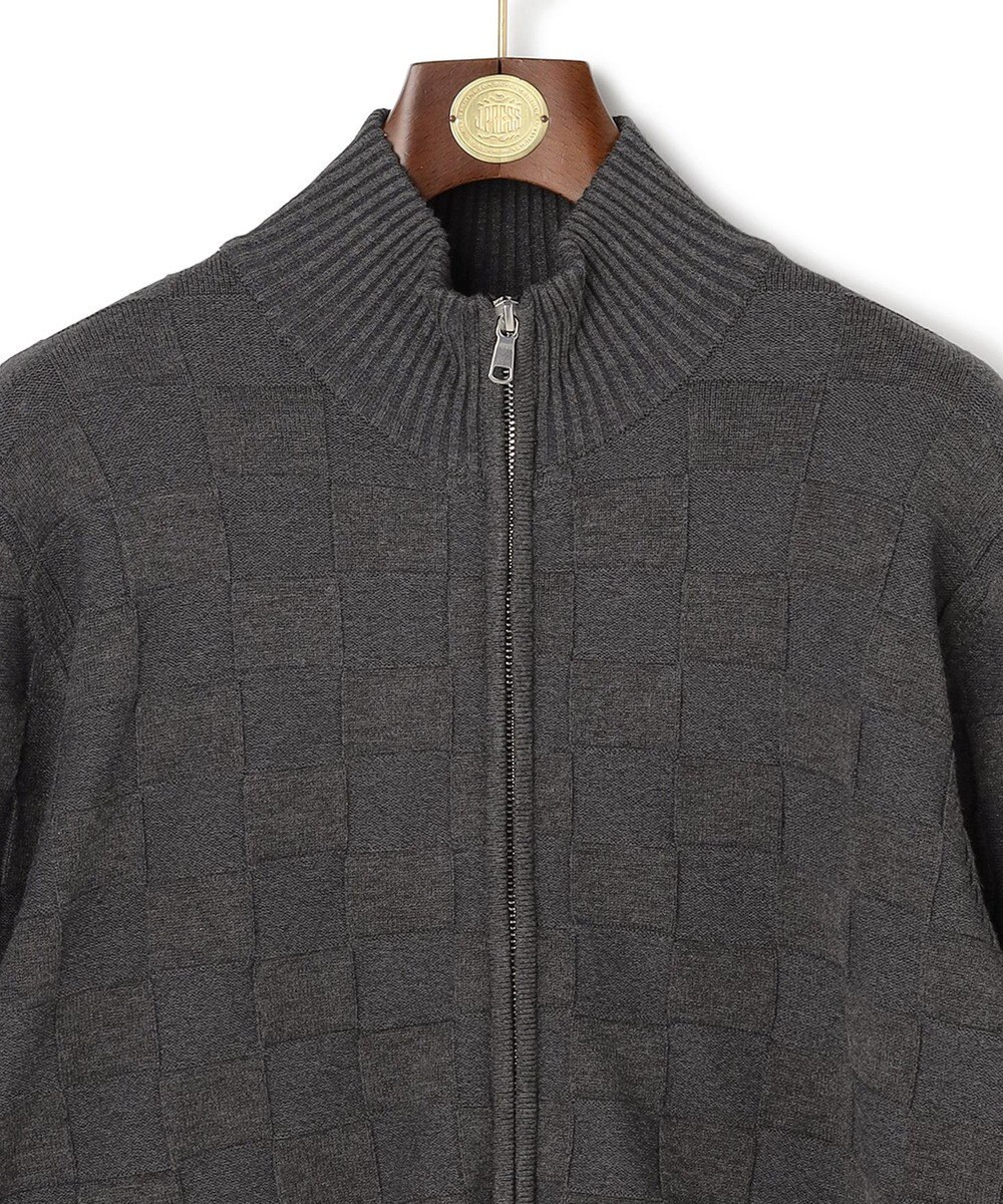 J.PRESS MEN 温かさと軽さの快適素材【ストレッチ / イージーケア】【FLEX YARN】リンクスフルジップ  ニットカーディガン 