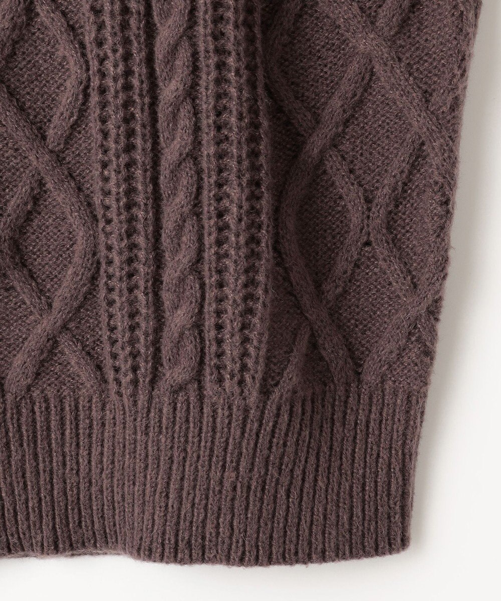 Feroux 【洗える】金釦ケーブル ニット 