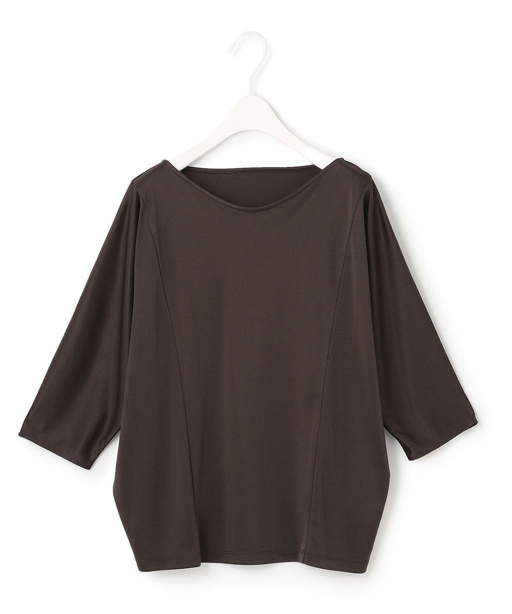 ICB 【洗える】トリアセサテンスムース 7分袖プルオーバー 