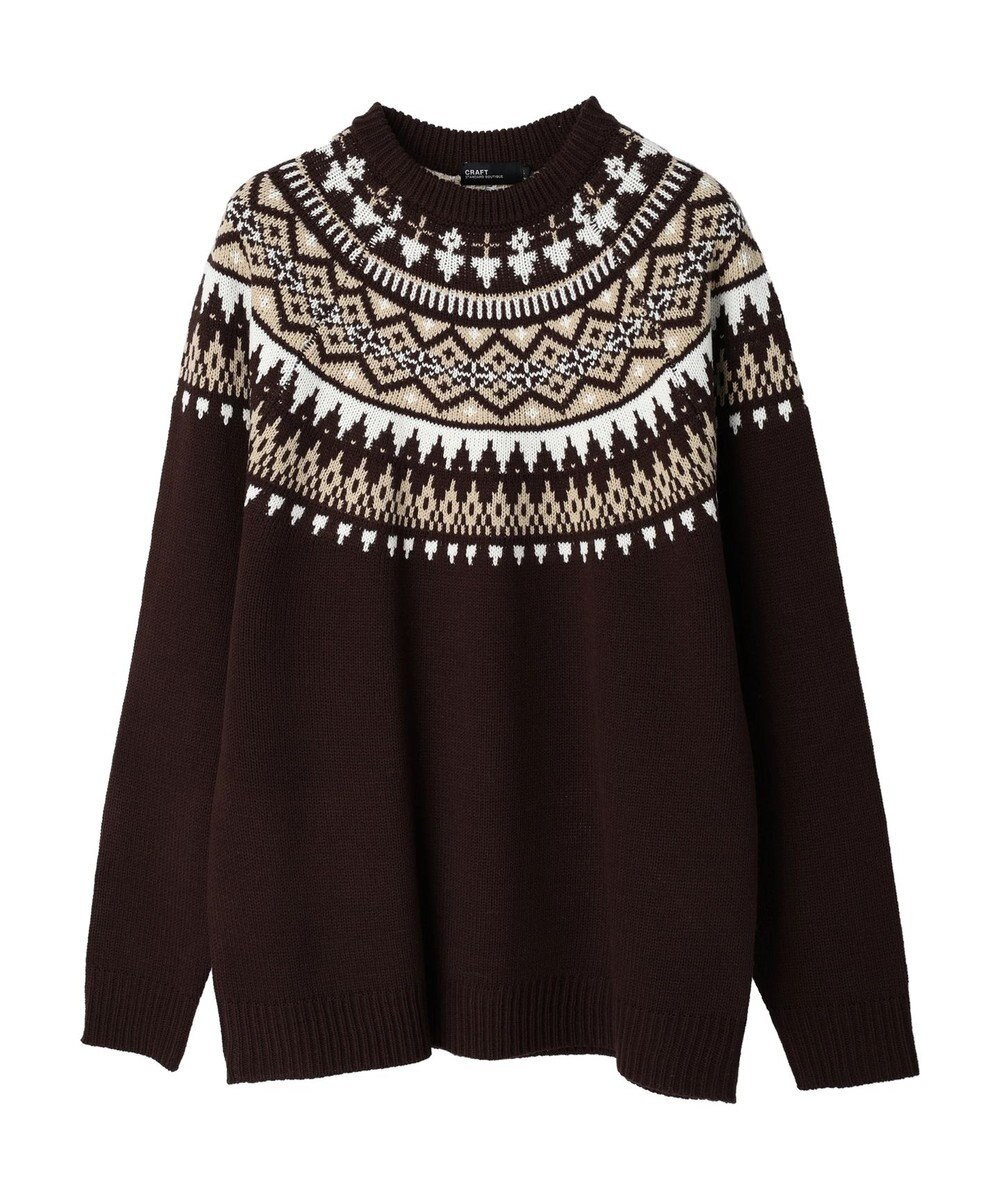 CRAFT STANDARD BOUTIQUE 【男女兼用】求心柄クルーネックニット 