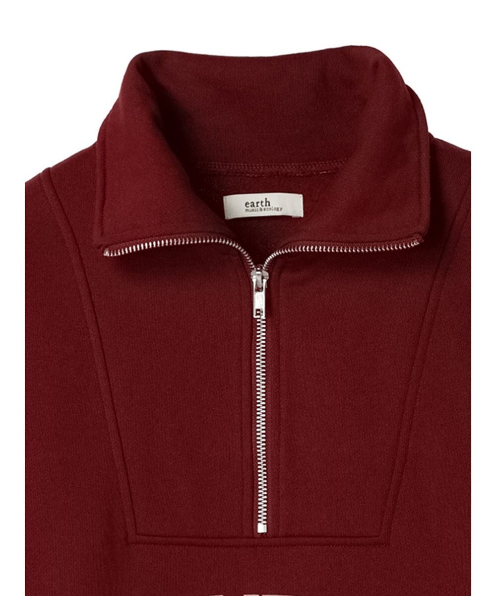 earth music&ecology ハーフジップロゴチュニック 