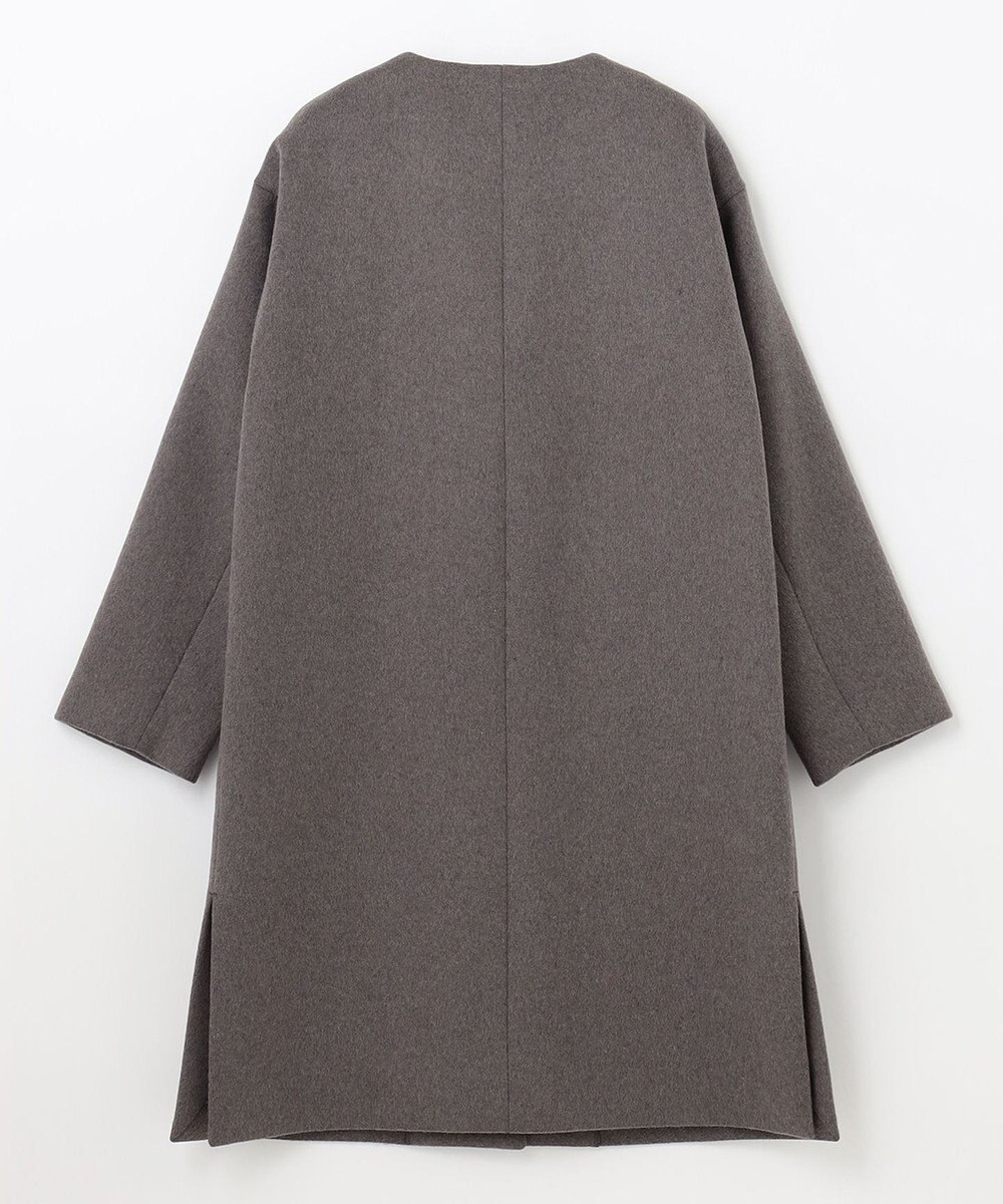 ANY 【防風裏地】ウールブレンドノーカラーコート 
